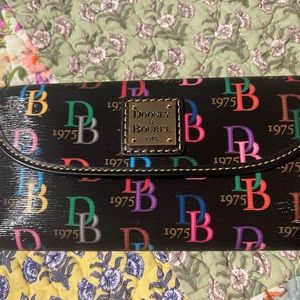 Dooney & Bourke DB75 Black Multi Color  Wallet  Clutch
